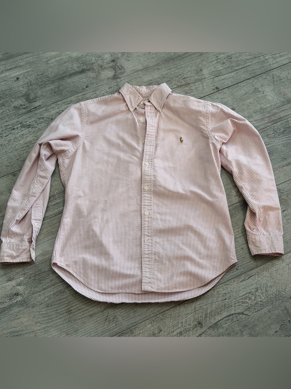Ralph Lauren Classic Fit Striped Women’s Cotton Button Up Long Sleeve Shirt